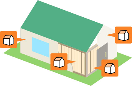 外張り断熱（外断）戸建住宅 イラスト