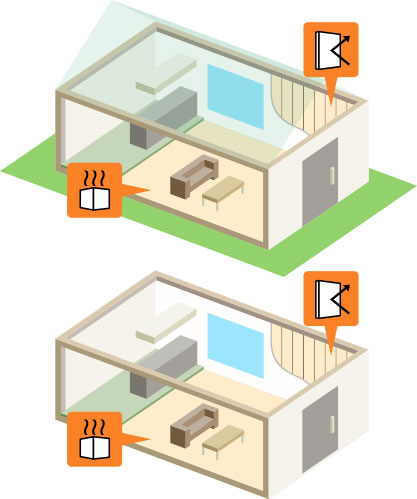 内張り断熱（内断）戸建住宅 集合住宅 イラスト